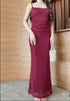 Sparkly Deep Back Lace Long Body-con Maxi Dress